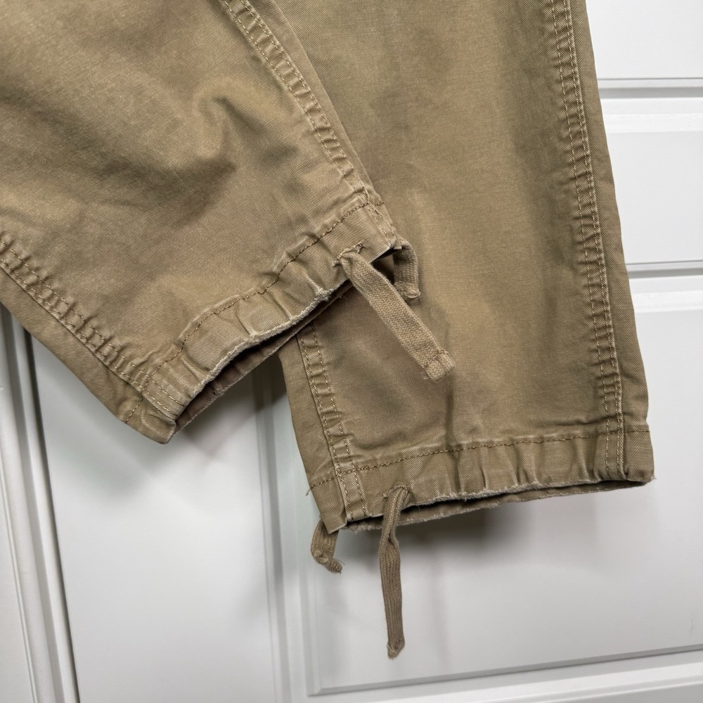 American Eagle Slim Cargo Pants 34/32 (35/27.5) Khaki Beige Y2K Distress Stretch - Picture 8 of 12